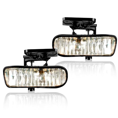 BOXLIGHT Fog Lights Fit For 2000 2001 2002 2003 2004 2005 2006 GMC Yukon Pickup Truck / 1999 2000 2001 2002 GMC Sierra, A Pair Of Fog Lamps With Housing And Smoked Lens - Image 4