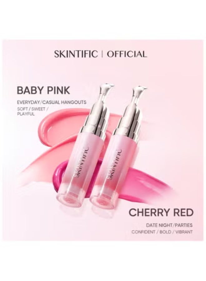 سكينتفيك سيروم الشفاه المغذي بالببتيد من SKINTIFIC (عبوتان) – لون الوردي الفاتح والأحمر الكرزي | لتفتيح الشفاه وتنعيمها وترطيبها. - Image 1