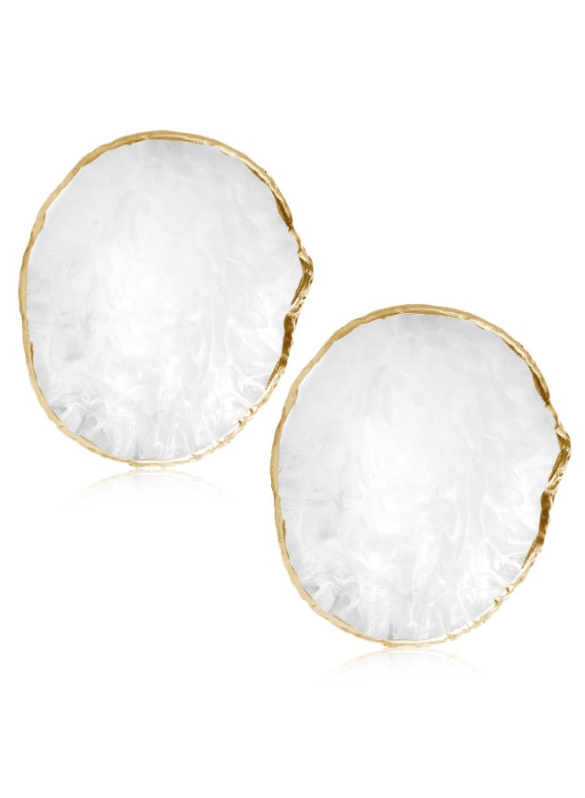Wanmu 2Pcs Resin Nail Art Palette Nail Polish Palette for Gel Nail Art Gold Edge Nail Art Painting Mixed Color Plate Nail Holder Nail Art Display Board - Image 2