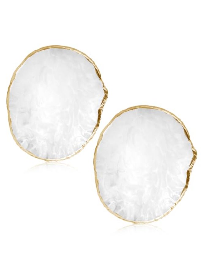 Wanmu 2Pcs Resin Nail Art Palette Nail Polish Palette for Gel Nail Art Gold Edge Nail Art Painting Mixed Color Plate Nail Holder Nail Art Display Board - Image 1