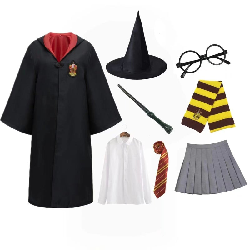 Harry Potter Cosplay Costume - Hogwarts Wizard Robe for Kids, Gryffindor School Uniform with Magic  Cloak