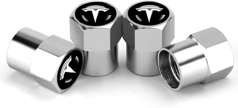S-TOP Hex 016 Silver 4pcs Universal Car Tire Valve Stem Caps Air Cover Fit Tesla Accessories - Image 1