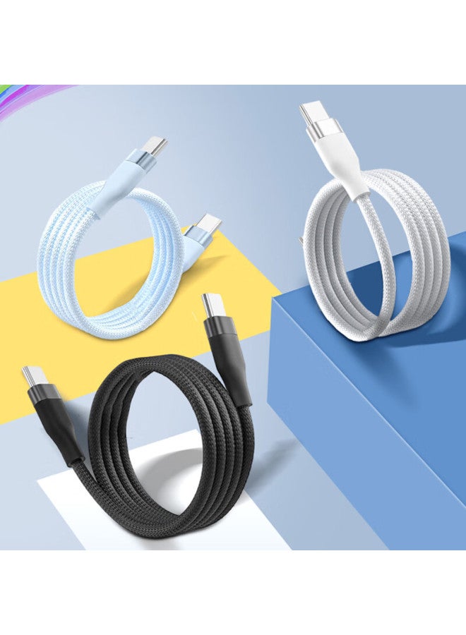 Jplayer Type-c Fast Charging Data Cable 3a Phone Charger Cable Braided 100w Pd 27w Charging Cable For Huawei/xiaomi/vivo/samsung/oppo Black 1m - Image 2