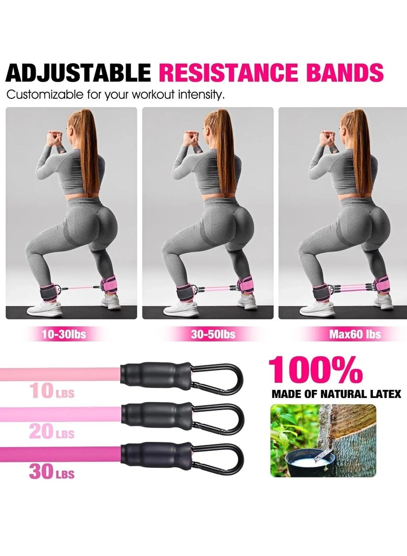 أونليماي فقط أربطة مقاومة للكاحل مع أصفاد، أربطة للكاحل للتمرين، أربطة مقاومة للكاحل للساق، معدات تمارين  لتمارين الركلات الخلفية، أربطة تمارين لرفع عضلات النساء - Image 3