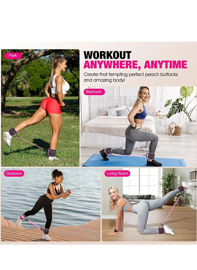 أونليماي فقط أربطة مقاومة للكاحل مع أصفاد، أربطة للكاحل للتمرين، أربطة مقاومة للكاحل للساق، معدات تمارين  لتمارين الركلات الخلفية، أربطة تمارين لرفع عضلات النساء - Image 5