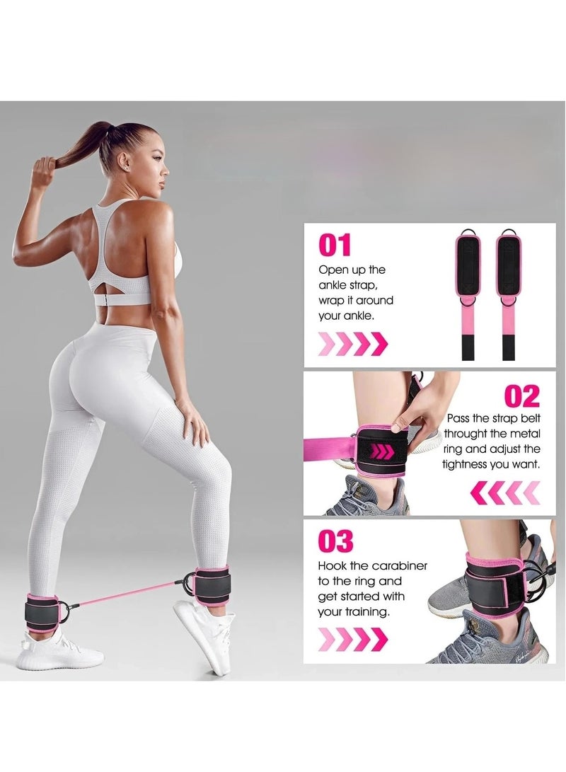 أونليماي فقط أربطة مقاومة للكاحل مع أصفاد، أربطة للكاحل للتمرين، أربطة مقاومة للكاحل للساق، معدات تمارين  لتمارين الركلات الخلفية، أربطة تمارين لرفع عضلات النساء - Image 2
