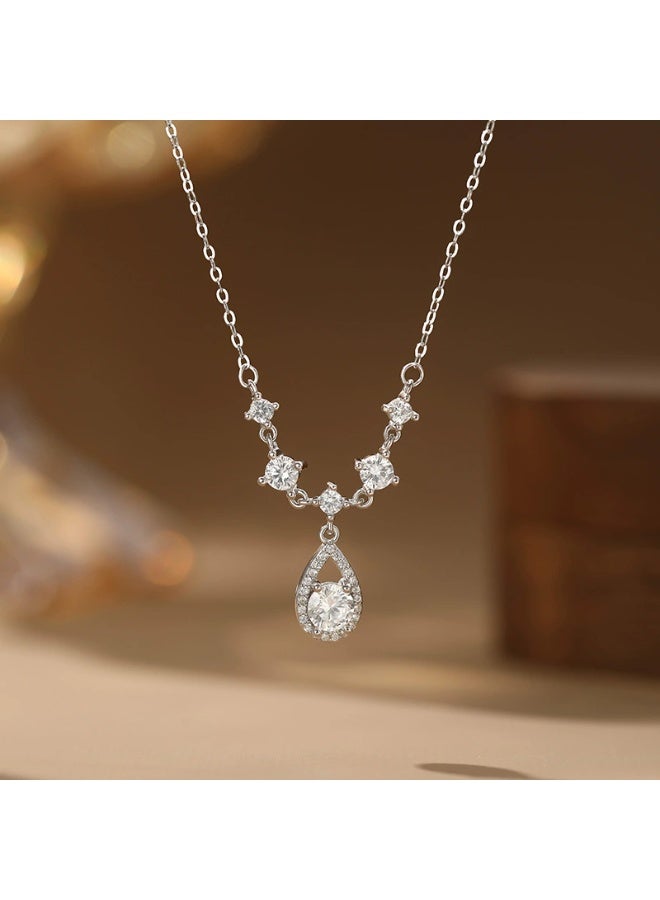 Goolsky قلادة باندنت زيركون على شكل قطرة ماء – مجوهرات عصرية بسيطة - Image 3