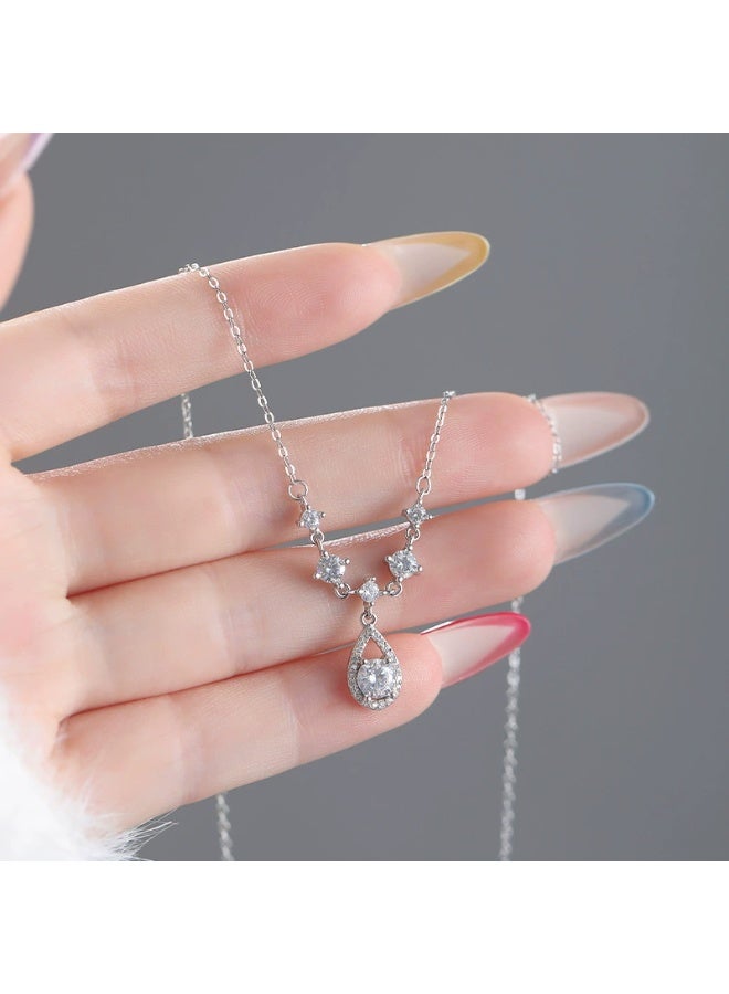 Goolsky قلادة باندنت زيركون على شكل قطرة ماء – مجوهرات عصرية بسيطة - Image 5