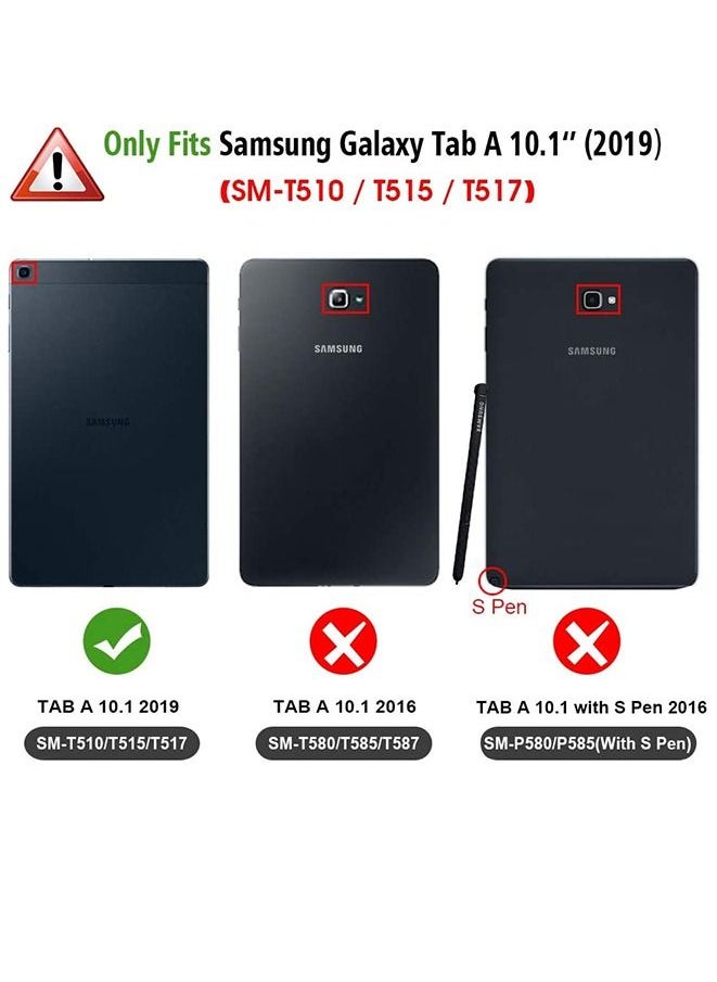 Galaxy Tab A 10.1 2019 Case, Shockproof Rugged Case with 360 Degree Rotating Hand Strap/Stand for Samsung Tab A 10.1 SM-T510/T515 2019