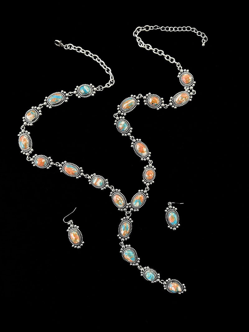TOPACC Turquoise Necklace and Earring Western Jewelry Set Cowgirl Accessories for Women Boho Indian Jewelry for Country Concert Outfit - Image 2