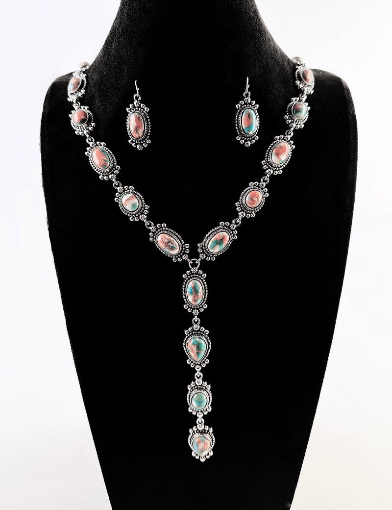TOPACC Turquoise Necklace and Earring Western Jewelry Set Cowgirl Accessories for Women Boho Indian Jewelry for Country Concert Outfit - Image 4