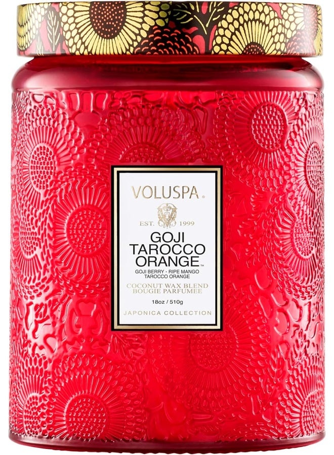 Voluspa Goji Tarocco Orange Large Candle Jar 18 oz 100 Hour Burn Time All Natural Wicks and Coconut Wax for Clean Burning Vegan Poured in the USA - Image 2