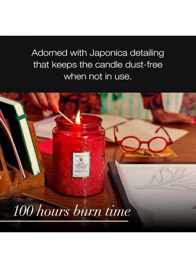 Voluspa Goji Tarocco Orange Large Candle Jar 18 oz 100 Hour Burn Time All Natural Wicks and Coconut Wax for Clean Burning Vegan Poured in the USA - Image 5