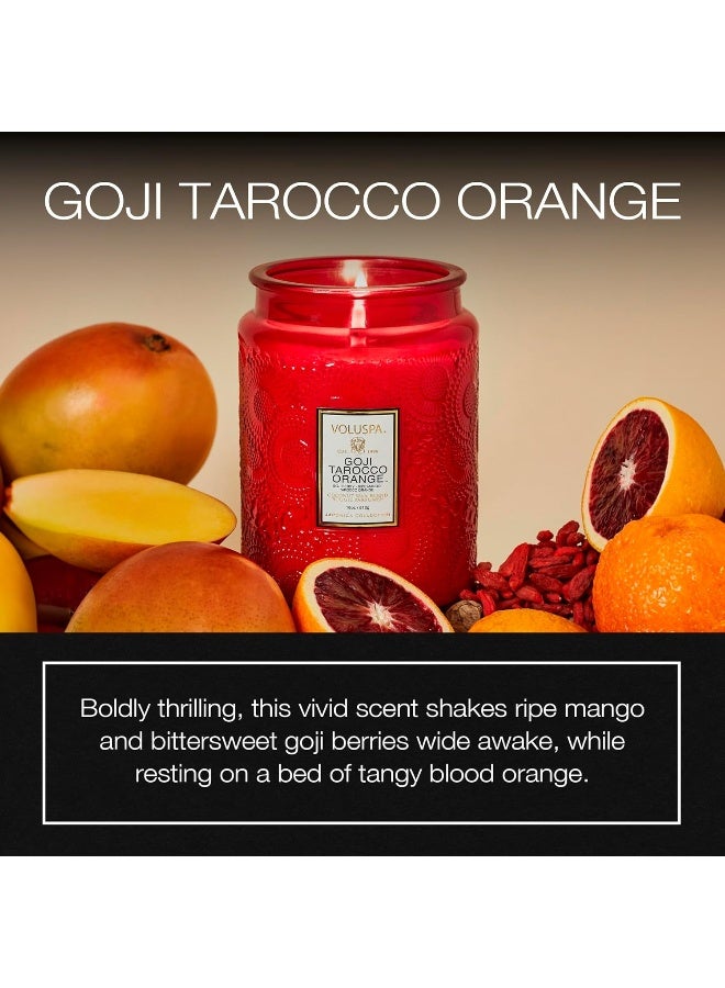 Voluspa Goji Tarocco Orange Large Candle Jar 18 oz 100 Hour Burn Time All Natural Wicks and Coconut Wax for Clean Burning Vegan Poured in the USA - Image 3