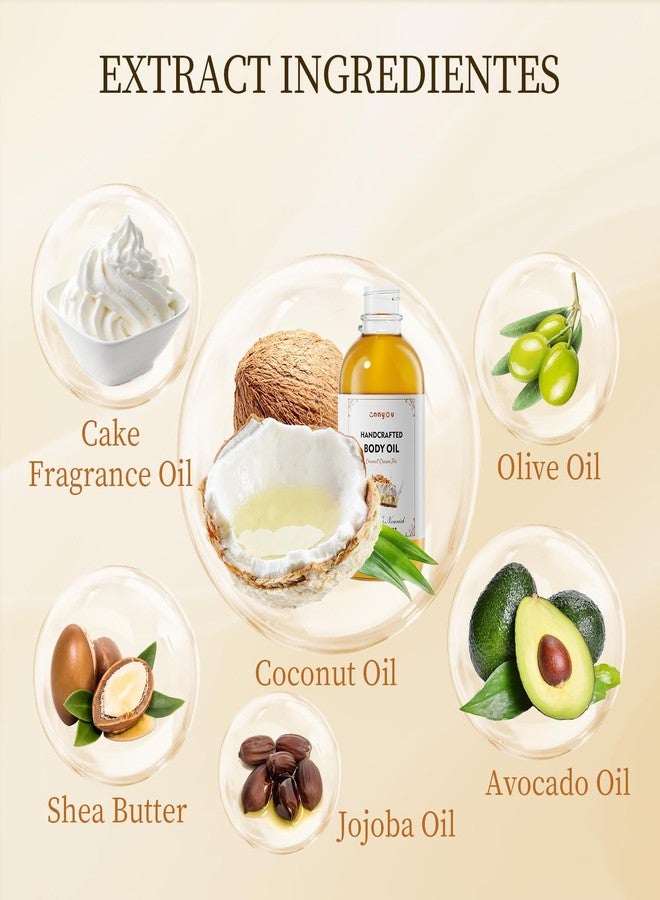 Gaayou Coconut Cream Pie Body Oil Handcrafted Body Oil Moisturizing Coconut Oil Soothing Comfort Scented Juicy Body Oils for All Skin Types - Image 4