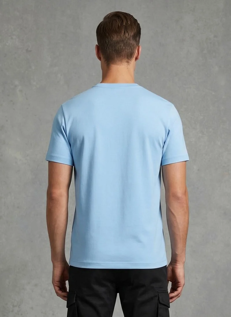 NOBERO Powder Blue Nobero Regular Fit Printed T-shirt for Men for Men | Best Price UAE