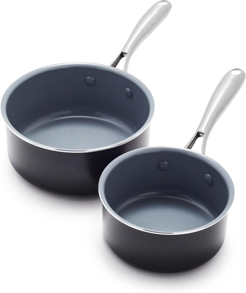 Greenpan Swift Healthy Ceramic Nonstick Saucepan Set, 1QT and 2QT - Image 1