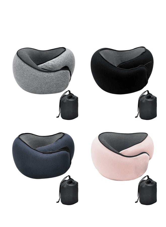 AROAQ - Travel Pillow 100% Memory Foam U shaped Pillow Snail Style Portable Travel Neck Support Adjustable Soft Break Sleep Pillow - Image 1