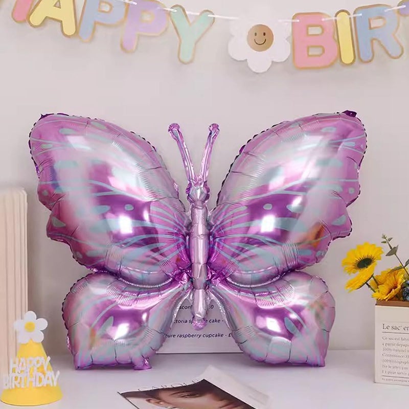 SAMOKA Purple Butterfly Balloons,4 PCS 40 Inch Butterfly Balloons,Butterflys Decorations - Image 3