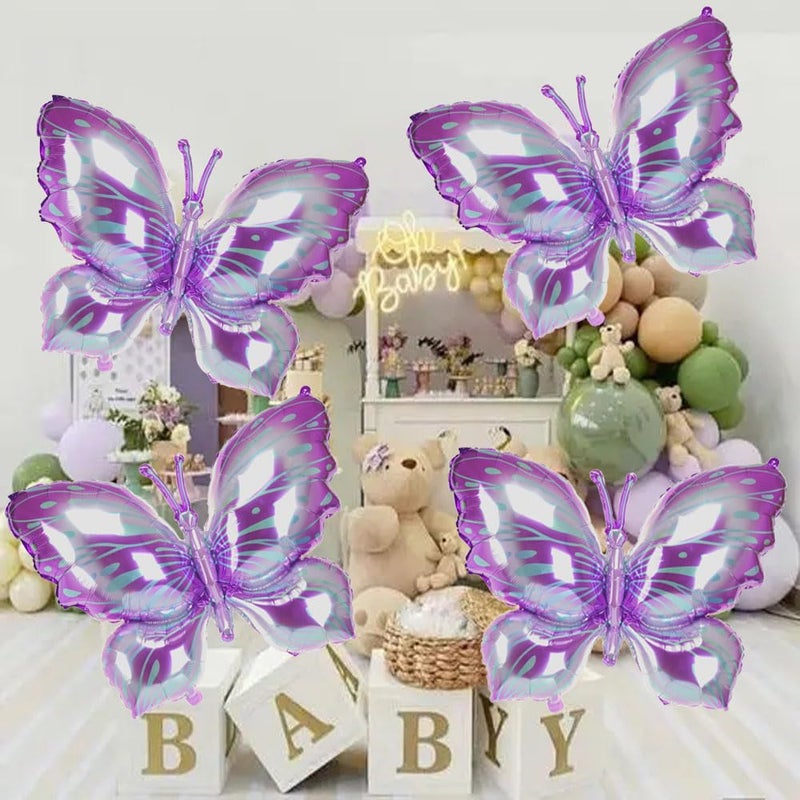 SAMOKA Purple Butterfly Balloons,4 PCS 40 Inch Butterfly Balloons,Butterflys Decorations - Image 5