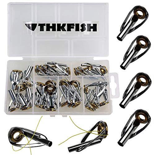THKFISH Saltwater Rod Tip Repair Kit Heavy Duty Rod Repair Kit Stainless Steel Ceramics Fishing Rod Replacement Tips 30pcs - Image 1