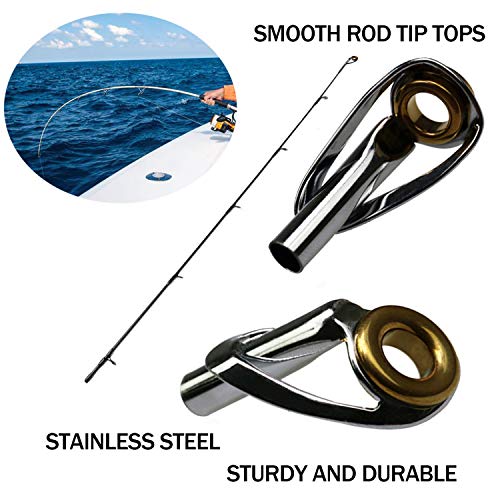 THKFISH Saltwater Rod Tip Repair Kit Heavy Duty Rod Repair Kit Stainless Steel Ceramics Fishing Rod Replacement Tips 30pcs - Image 2
