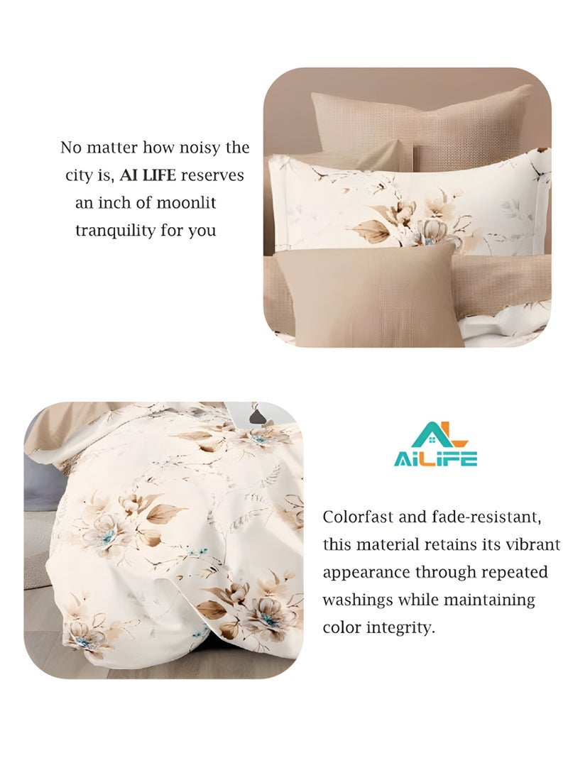 Al LIFE AI LIFE Luxurious King Size Bedsheet Set 6 Piece High Quality Bedsheet Set 1 Duvet Cover with 1 Fitted Sheet and 4 Pillowcases Soft and Breathable Microfiber Cotton for All Seasons - Image 4