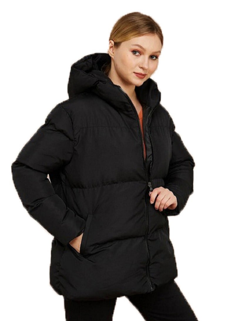 عام جاكيت بومبر بغطاء رأس قابل للإزالة للنساء - Image 2