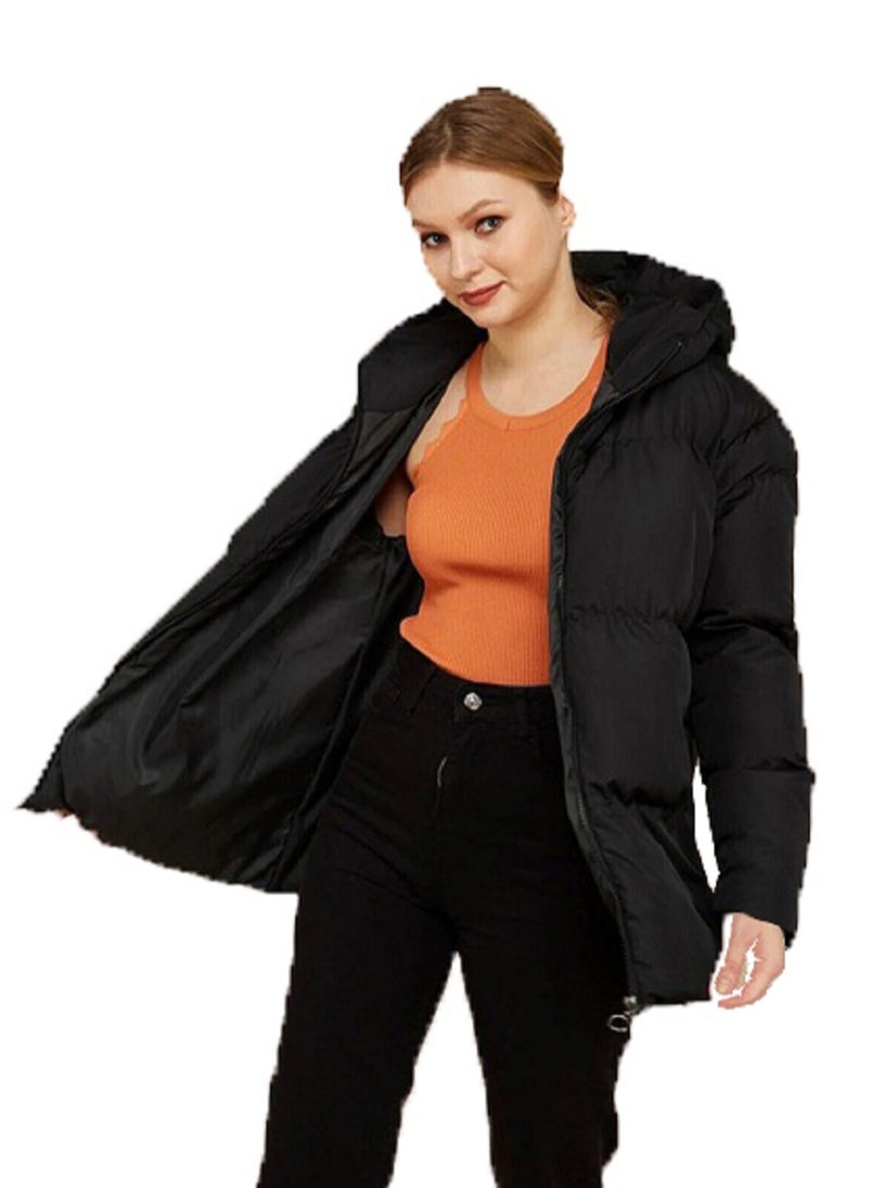 عام جاكيت بومبر بغطاء رأس قابل للإزالة للنساء - Image 3