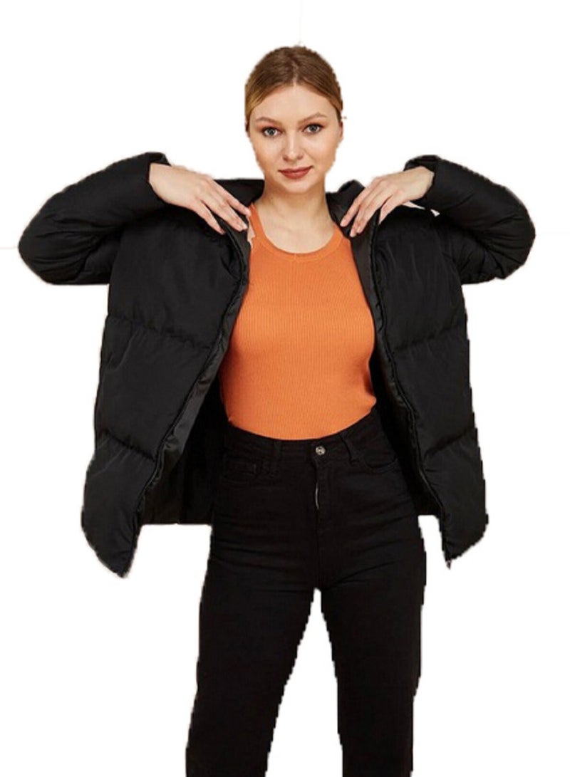 عام جاكيت بومبر بغطاء رأس قابل للإزالة للنساء - Image 5