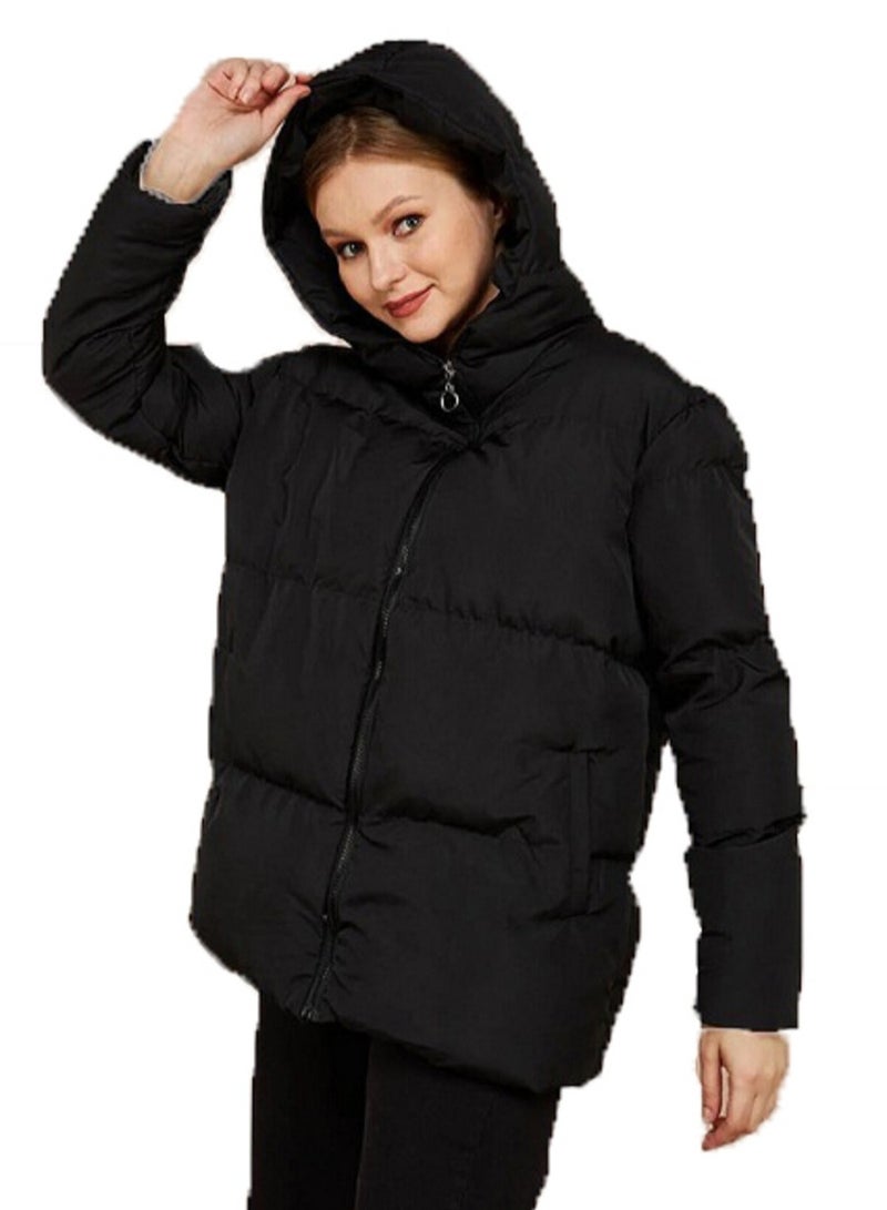 عام جاكيت بومبر بغطاء رأس قابل للإزالة للنساء - Image 4