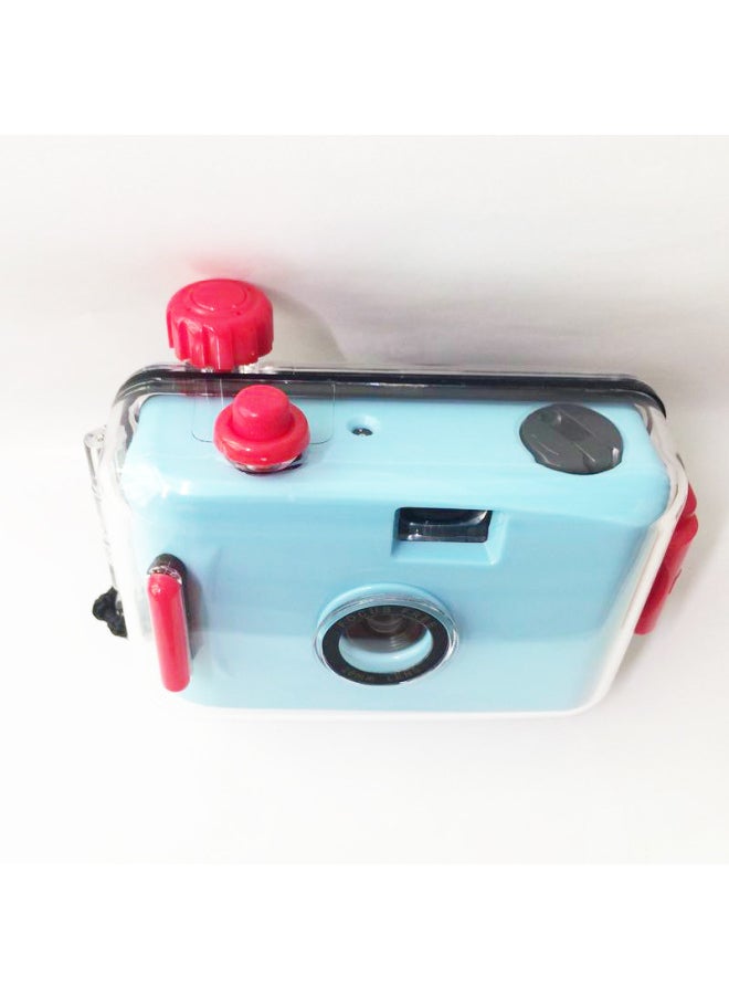Generic Light Blue And Red Shell Retro Fool Camera Film Mini Small Portable Student Can Take Pictures Birthday Gift Photos-Color:Light Blue Red Shell  - Image 5