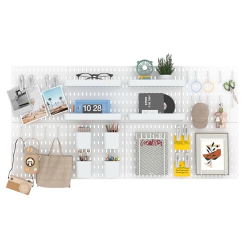 RIVTUN 8-Pack 22"x44" Plastic Pegboard Panels Durable Modular Organizer Boards for Wall Storage, Garage, Workshop & Craft Room – Lightweight & Easy to Install - Image 1