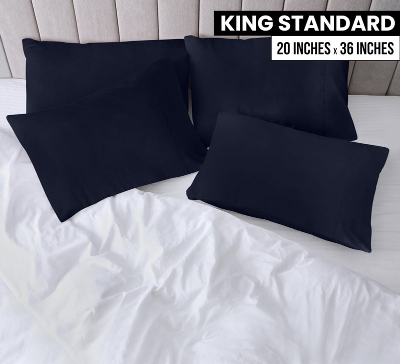 Utopia Bedding King Standard Pillow Cases - 4 Pack - Envelope Closure - Soft Brushed Microfiber Fabric - Shrinkage and Fade Resistant Pillow Covers 20 X 36 Inches (King Std  Navy) - Image 2