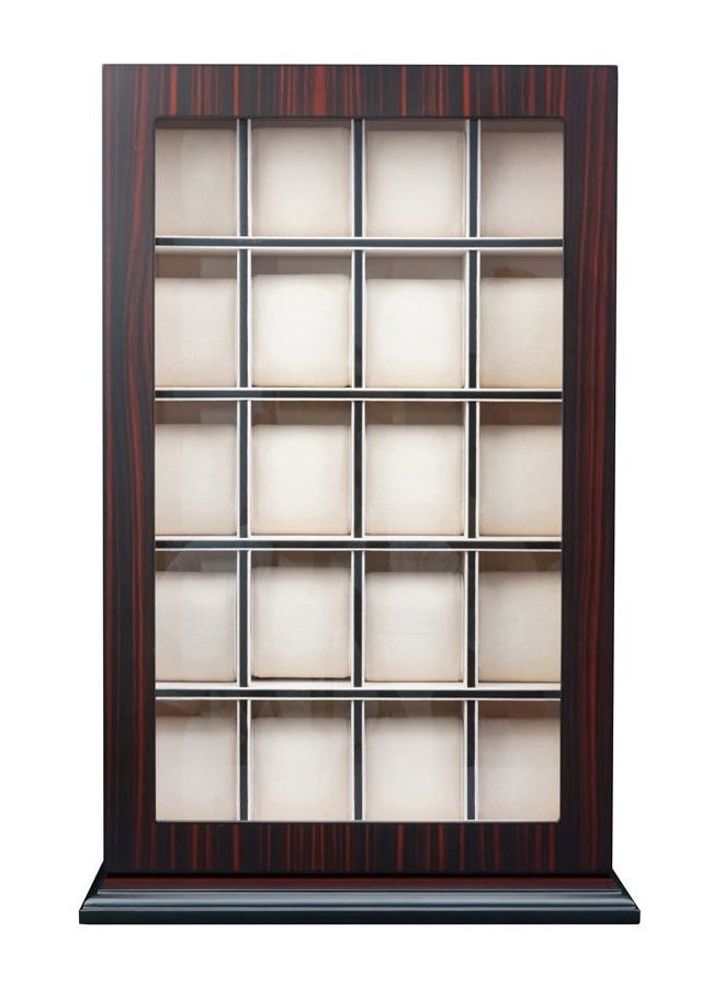 TimelyBuys 20 Piece Ebony Wood Watch Display Wall Hanging Case and Storage Organizer Box and Stand for Oversized Watches - Image 1