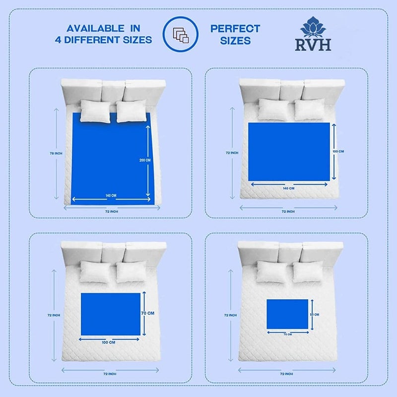 SUBHUSHA Baby Bed Protector Quick Dry Laminated Sheet Waterproof Mat (Navy Blue) M - Image 3