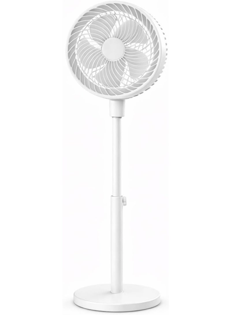 Jorunb Stand Fan for Bedroom,Oscillating Pedestal Fan with 3-Speed, Adjustable Height,Standing Floor Fan for Living Room, Bedroom, Kitchen, and Home Office(White) - Image 1