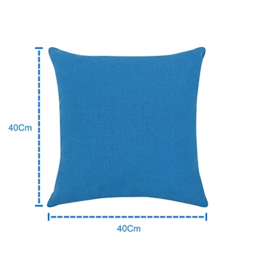 AIRWILL Cotton Plain Turquiose Blue Themed Cushion Covers for Cushions & Pillows (Sky Blue, Pack of 5) - Image 2