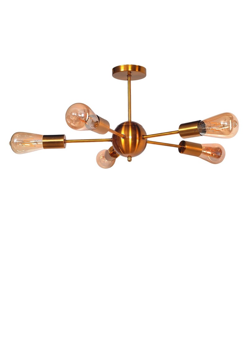 "Modern 5-Bulb Gold Sputnik Chandelier – Elegant Ceiling Light" - Image 3