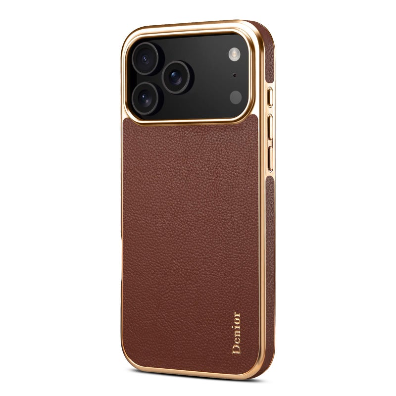 دينيور جراب هاتف من جلد البقر المطلي لهاتف iPhone 17 Pro Max (بني) - Image 2