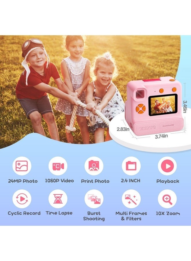 AWALOR Kids Instant Print Camera with 1080p HD, Zero Ink, Color Pen Set, and 32GB Memory Card  - Image 4