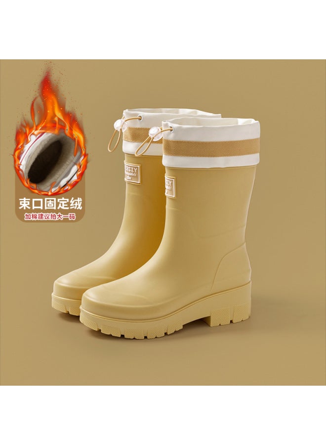 New Products Fashionable Mid-calf Women's Rain Boots, Outdoor Non-slip Waterproof Soft-soled Water Rubber Shoes, Dropshipping Available