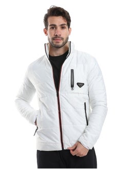 WHITE RABBIT Side Pockets Zip Through Neck Waterproof Jacket - White  - Image 3