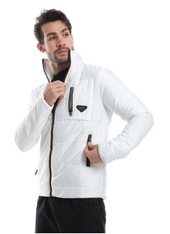 WHITE RABBIT Side Pockets Zip Through Neck Waterproof Jacket - White  - Image 4