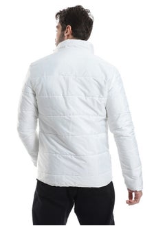 WHITE RABBIT Side Pockets Zip Through Neck Waterproof Jacket - White  - Image 5