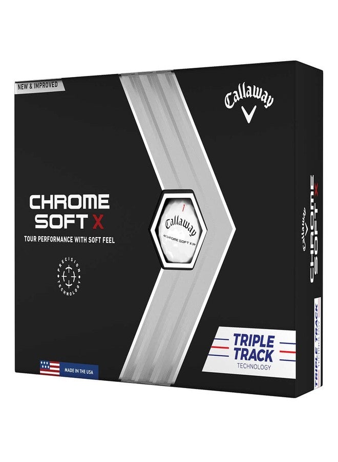 Callaway Golf 2022 Chrome Soft X Golf Balls, Triple Track, White, Large - Image 1