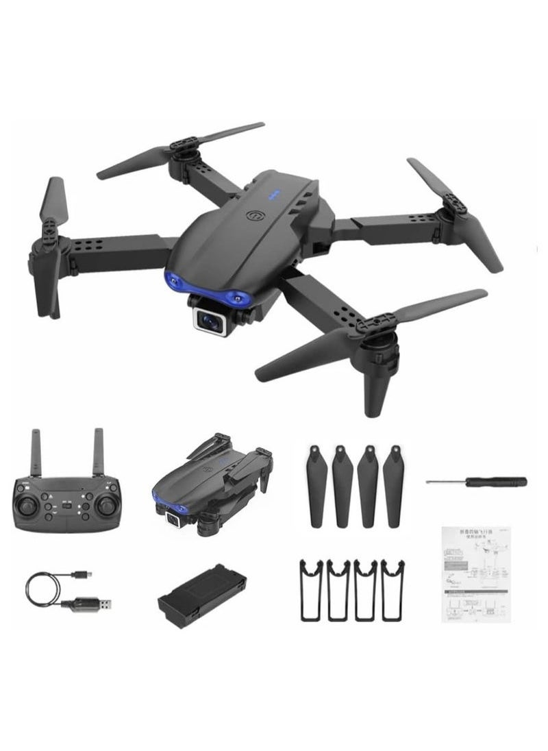 TIGER - E99 Pro Foldable RC Drone with Dual 4K HD Camera -- FPV Live Video Quadcopter for Adults & Kids with WiFi Remote Control, Headless Mode, Altitude Hold, One-Key Start/Landing, 2 Rechargeable Batteries – Beginner-Friendly Drone Toy for Aerial Photography - Image 1