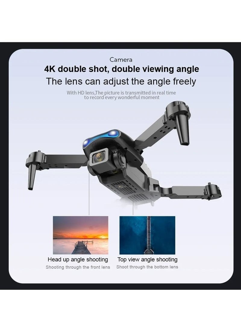 TIGER - E99 Pro Foldable RC Drone with Dual 4K HD Camera -- FPV Live Video Quadcopter for Adults & Kids with WiFi Remote Control, Headless Mode, Altitude Hold, One-Key Start/Landing, 2 Rechargeable Batteries – Beginner-Friendly Drone Toy for Aerial Photography - Image 1