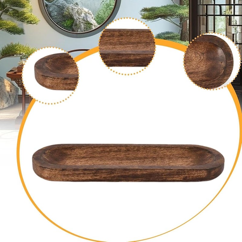 Hand Carved Wooden Burner Holder Ash Tray Modern Design Home Decor 11 02x3 94x0 59 Inch - Image 4