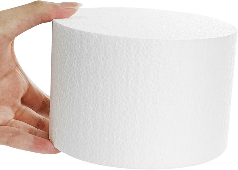 JOBVERT 2 Pack Foam Cake Dummies, 6x4 Inch White Dummy Cakes Styrofoam Sets, Fake Cake Dummy Cake for Wedding Cake Supplies Decorating Birthday Wedding Display - Image 4
